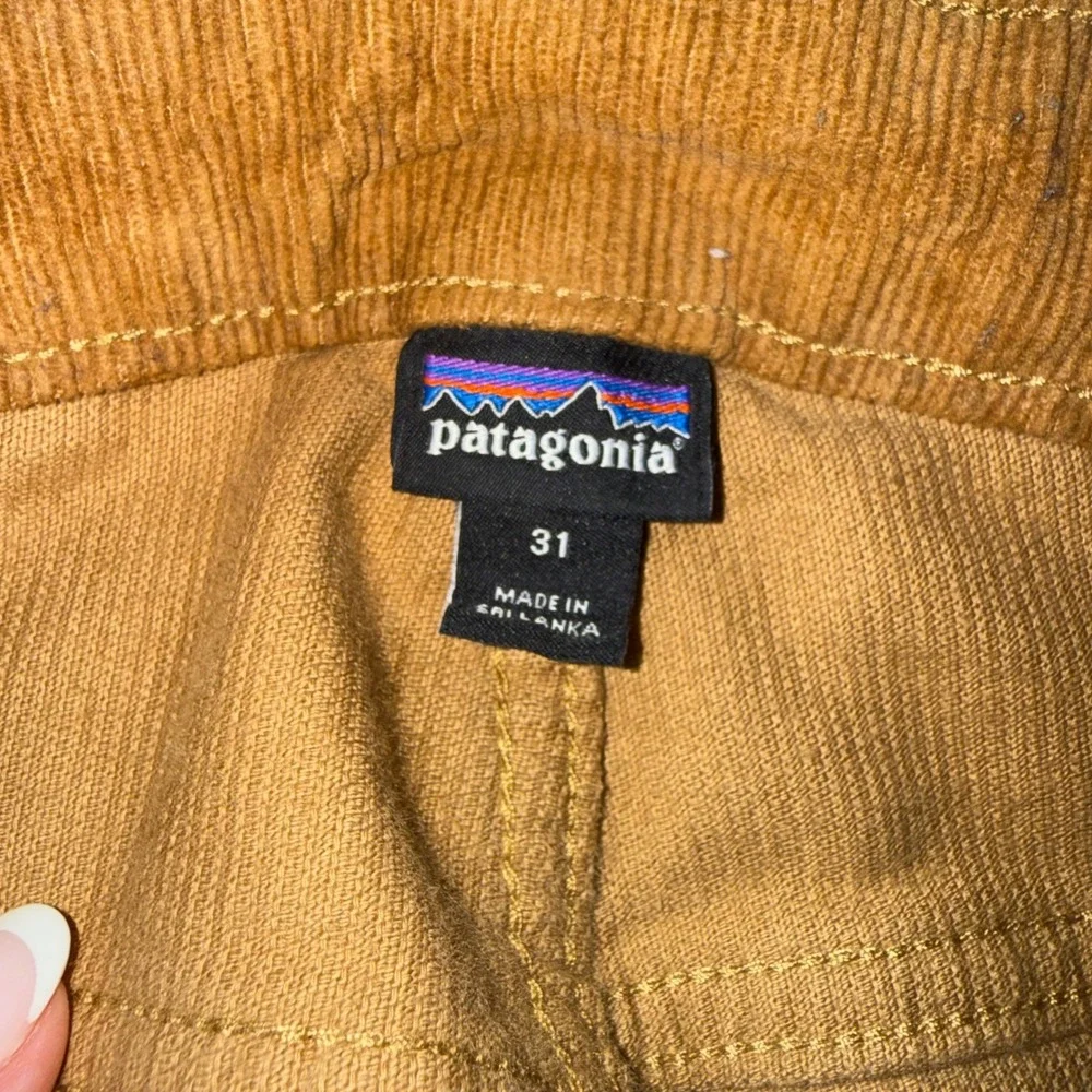 Patagonia Corduroy Pants Womens 31 Brown Embroidered Repair Slim Fit Gorpcore